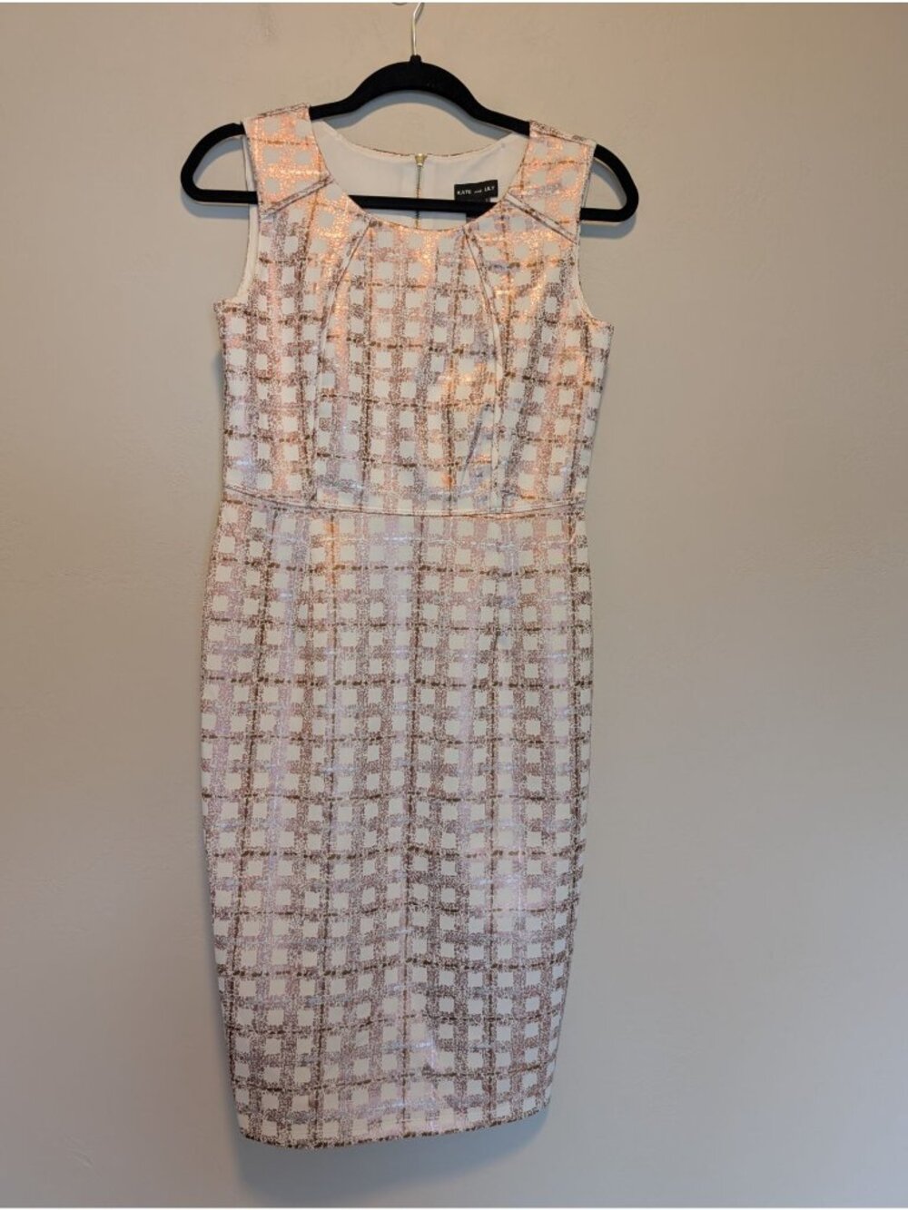 Kate & Lily Sleeveless Geometric Print Sheath Dress Size 6 Corpcore Academia